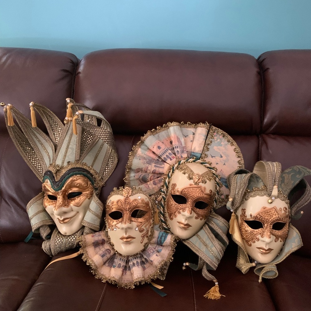 Elegant Venetian Masquerade Masks Set